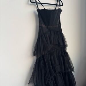 NWT Betsy & Adam Black Corset Maxi Dress